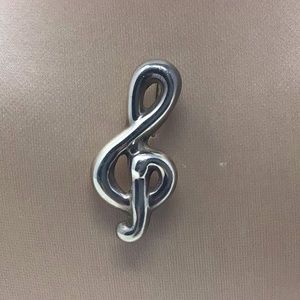 Treble clef Music Sterling Silver Brooch Pin